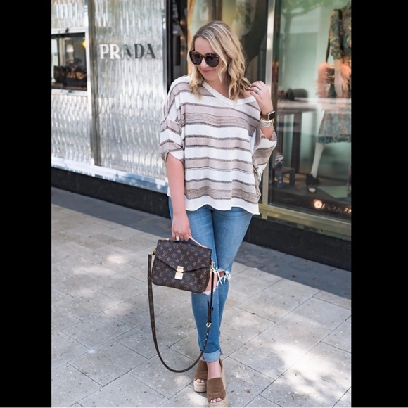 Free People Love Me Too Dolman Blue/Purple Striped Sweater Size S/P - Picture 7 of 9
